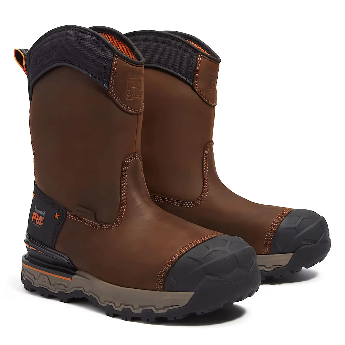 Timberland PRO Boondock Ultralight Pull-On Comp-Toe Waterproof Boots, TB0A6473EM4, Brown - Image 2