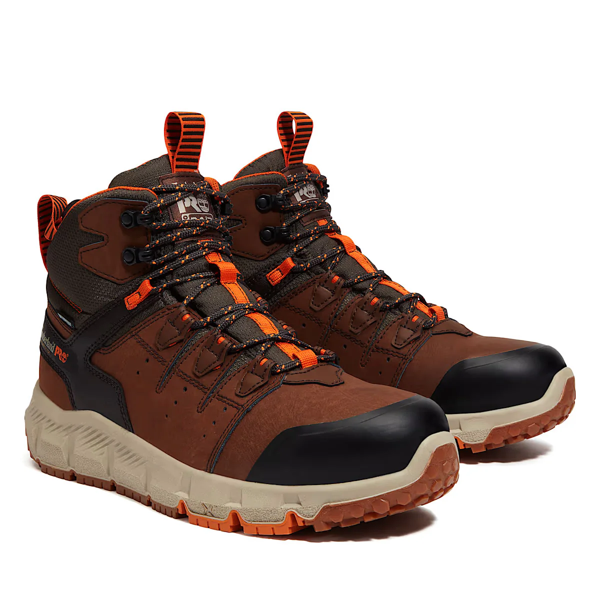 Timberland PRO Men's 6" Tempe Alloy-Toe Waterproof Leather Boots, Brown, Medium - Image 2