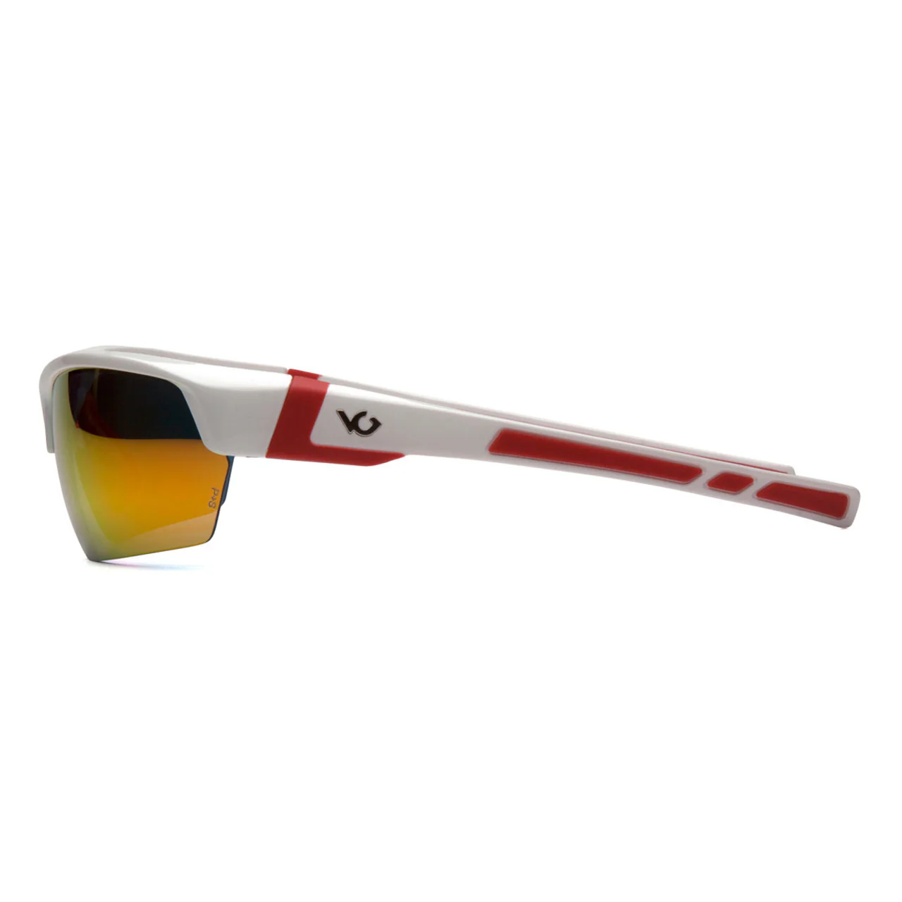 Venture Gear Tensaw Safety Glasses - Red Mirror Polarized Lens - White Frame - Image 2