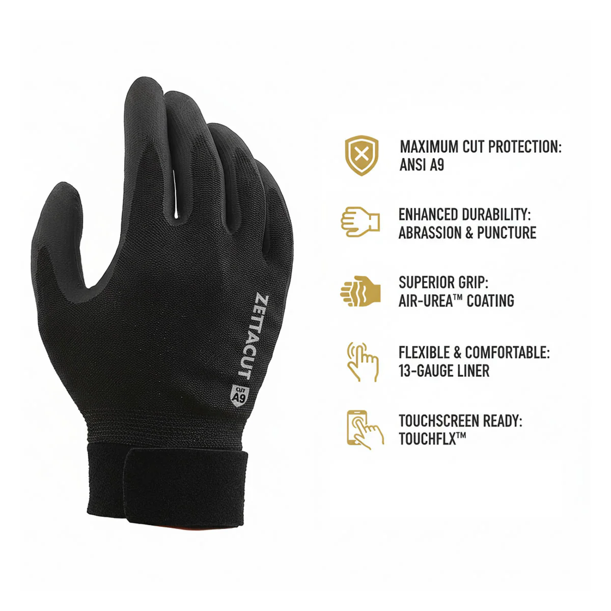 ZETTACUT Tactical Cut Resistant Gloves, Z6009B - Image 2