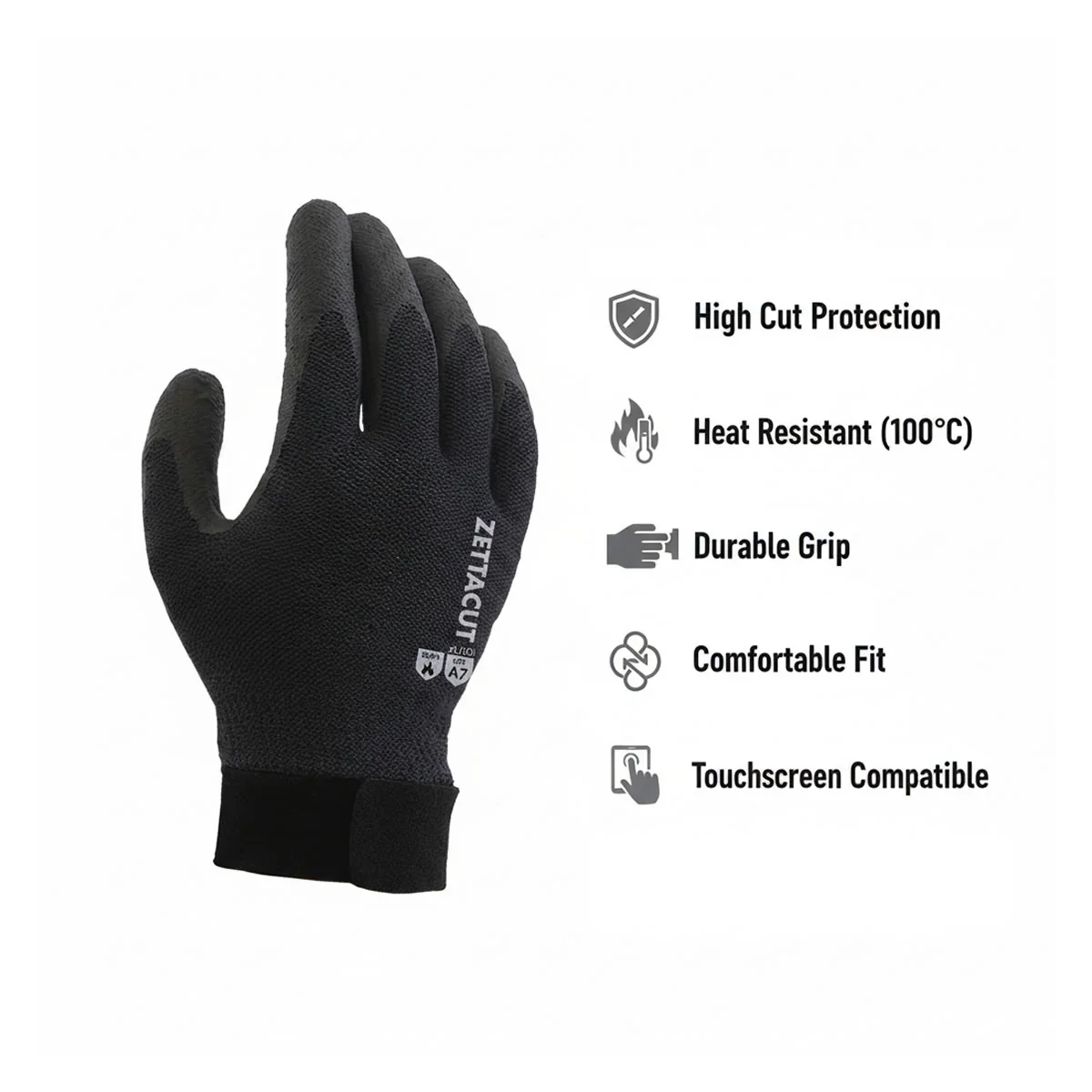 ZETTACUT Tactical Heat Resistant Gloves, Z8007H1B - Image 2